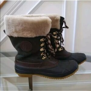 Tory Burch Jada Shearling Duck Boots Waterproof Women's 8